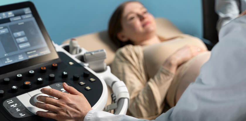 gynecologist performing